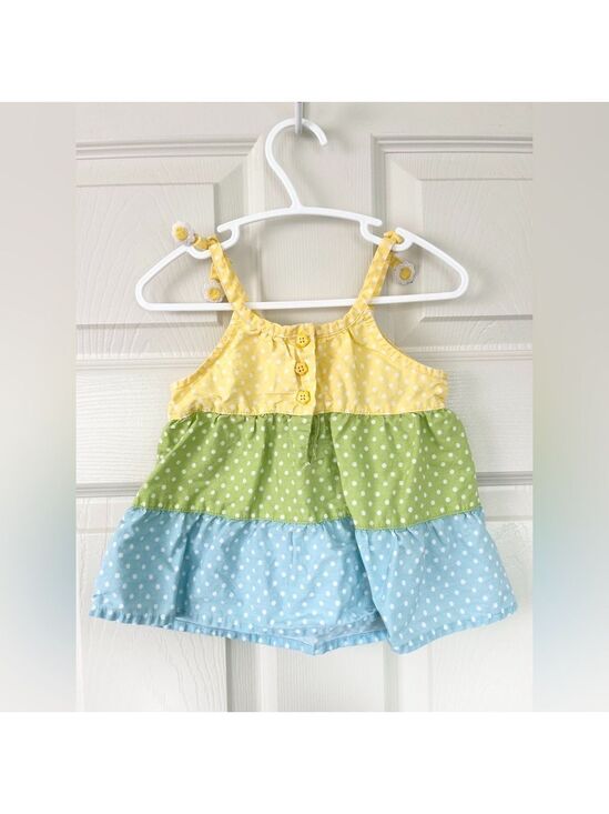 Gymboree Other - 🩵 4/$20 Gymboree Yellow, Green, and Blue Polka Dot Tank Top
